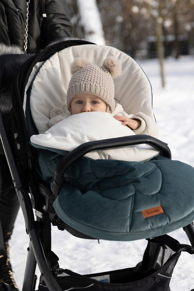Thes dimri për karrocë Rivera Winter Sack, 95 x 45 cm, velvet, rozë