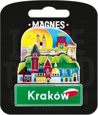 Magnet dekorativ Teka I Love Poland Krakow, suvenir, shumëngjyrësh