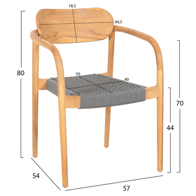 Kolltuk Oslo 55x54x80Hcm (HM9636.08), gri