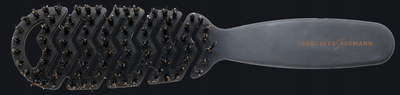 Четка за коса ХЕРКУЛЕС Brush 9148 Narrow Flexy Shape, природни влакна од свиња, за чешлање и стилизирање, црна