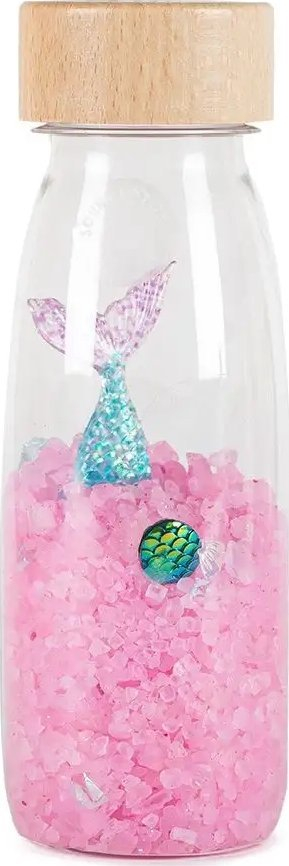 Shishe sensorike Petit Boum Sound Mermaid, Montessori, për bebe 3M+, rozë