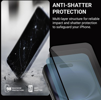 Mbrojtëse ekrani Crong Unbreakable Hybrid Glass, për iPhone 16 Pro, xham hibrid, transparente