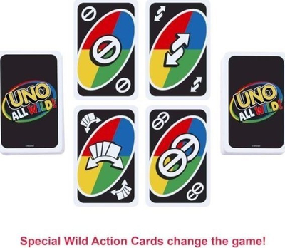 Loja me letra Mattel UNO All Wild, 112 letra, për 2 deri në 10 lojtarë