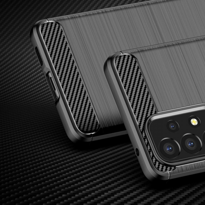 Mbulesë telefoni Hurtel Carbon Case për Samsung Galaxy A53 5G, nga TPU i butë, ngjyrë e zezë