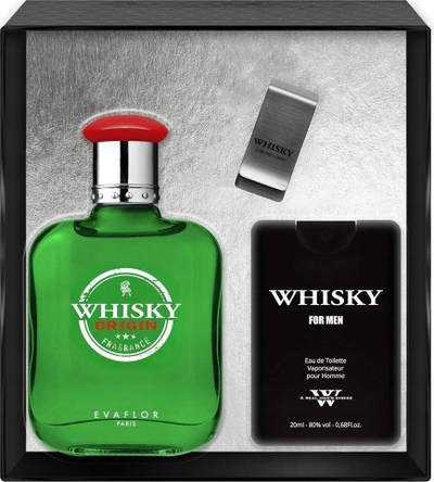 Set Evaflor Whisky Origin Eau de Toilette, 100ml + 20ml + kapëse parash