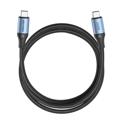 Kabllo Vention USB-C në USB-C, 1.5m, 5A 240W, e zezë