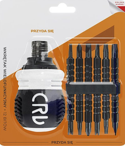 Set kaçavidash Xtreme CRV, 12 bitë, dorezë e rehatshme, i zi