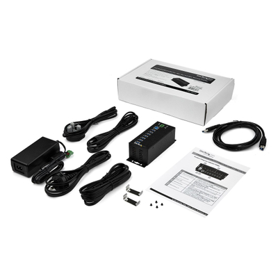 Hub USB StarTech 7 porta, USB 3.0, me adapter energjie, metalik i zi