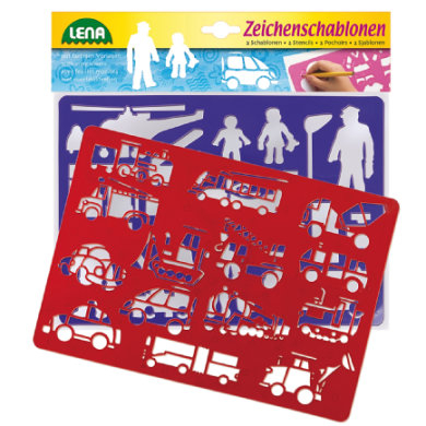 Set shabllonesh vizatimi Lena me makina dhe njerëz, për kalamaj 3+, shumëngjyrësh
