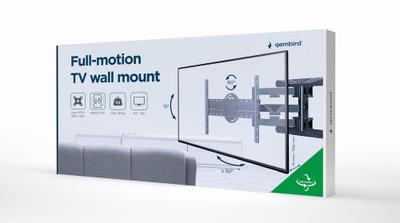Mbajtëse TV Gembird WM-80STR-01, 40-80", 600x400mm VESA, e zezë