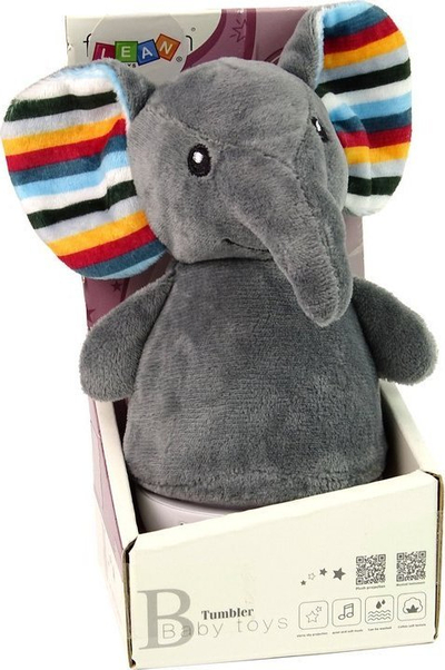 Lambë nate muzikore LeanToys Roly Poly Elephant, 190x100 mm, gri