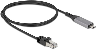 Kabllo rrjeti Delock USB C në RJ45, Gigabit Ethernet, CAT6 1m, i zi