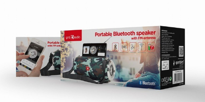 Bluetooth звучник Gembird SPK BT 17 CM, FM радио, microSD USB, камуфлажен дизајн