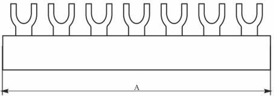 Busbar Elektro-Plast S18 1F 10, 1P 63A, 12mm² fork, bakër