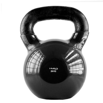 Kettlebell HMS KNV24, 24 kg, леано железо, црн со облога од винил