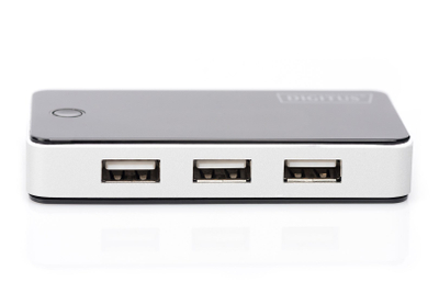 USB разводник Дигитус USB 2.0, 7 порти, 480 Mbps, црн