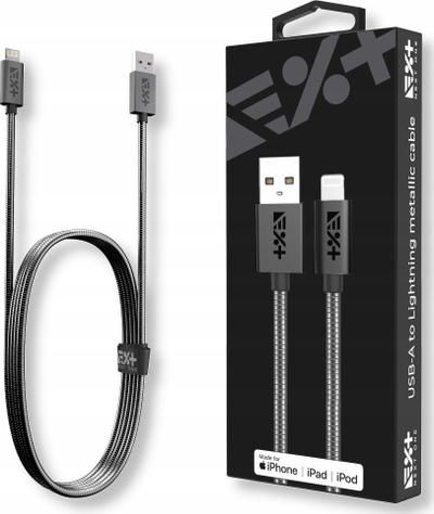 Kabllo USB Next One Metalick, USB A në Lightning, 1 m, Space Edition
