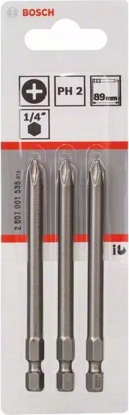 Set bit kaçavide Bosch Extra Hard PH2, 89mm, set 3 copë