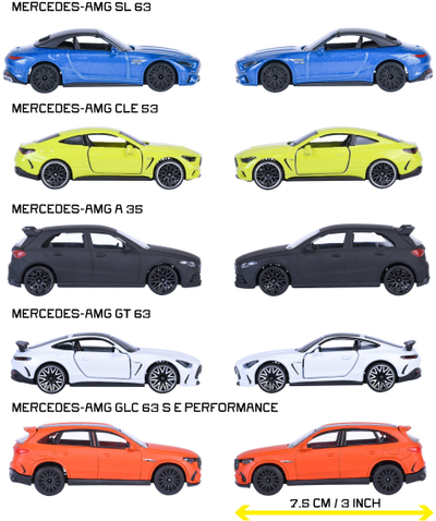 Сет играчки Mercedes AMG Giftpack, 5 автомобили die cast, колекционерски, повеќебоен