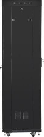 Kabinet rrjeti Lanberg 19" për në dysheme FF01-6642-12BL, 42U, me panel ventilimi, i zi