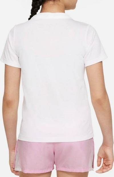 Bluzë sportive Nike Dri Fit Jr DV0559 100, për kalamaj, material poliester, e bardhë