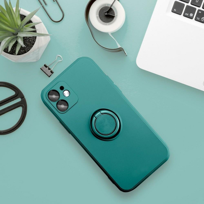 Mbrojtëse telefoni Forcell Silicone Ring për Samsung Galaxy A53 5G, silikon, me unazë stand, jeshile
