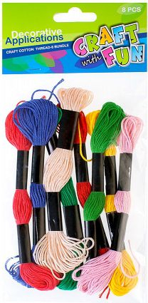 Set fijesh për qëndisje Craft with Fun, 8 ngjyra, shumëngjyrësh