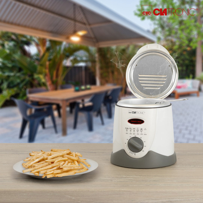 Fritezë dhe set fondue Clatronic FFR 2916, 1L, termostat i rregullueshëm, e bardhë