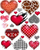 Ngjitëse për hekurosje Naplamki Hearts, 20 x 30 cm, shumëngjyrëshe
