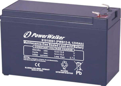 Bateri UPS PowerWalker PWB12-9, 12V, 9Ah, e zezë
