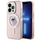Mbajtëse telefoni Karl Lagerfeld IML Choupette MagSafe për iPhone 15 Pro Max, rozë transparente