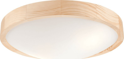 Lampë tavanore Envostar Zeus, dru pishe, 37 cm, e bardhë