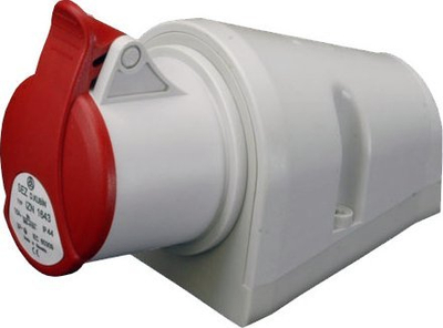 Prizë industriale Power Socket 16A 4P, IP44, e kuqe