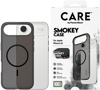 Këllëf telefoni PanzerGlass CARE Flagship Urban Explorer Smokey, MagSafe, për iPhone Air, i zi