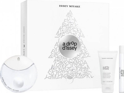 Set dhuratë për gra Issey Miyake a Drop D'Issey, EDP 90ml, krem duarsh 50ml, sprej çantë 10ml