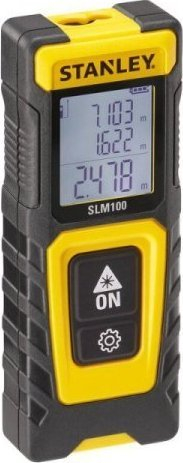 Matës distance me lazer Stanley SLM100, 30 m, ekran me ndriçim, i verdhë