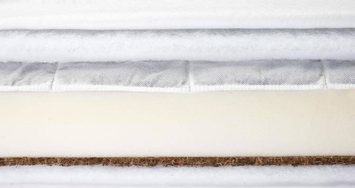 Dyshek për kalamaj Sensillo Buckwheat Foam Coconut, 140x70cm, mbushje kokosi dhe shkumë, i bardhë