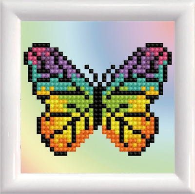Set mozaik me diamante Diamond Dotz Rainbow Butterfly Dante, tablo dekorative, shumëngjyrëshe