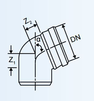 Kthesë tubi Ostendorf Skolan DB Safe Bend DN 58, 87°, e izoluar nga zëri