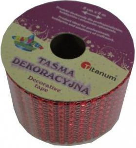 Fjongo dekorative Titanum, 5cmx2m, e kuqe