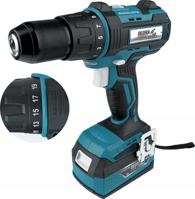 Set veglash pa kabllo Dedra SAS+ALL, 18V, bateri 4Ah, bojëqiell e zi