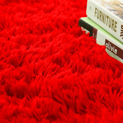 Tapet rrumbullak Strado Round Shaggy, 180x180 cm, BloodyRed, i kuq