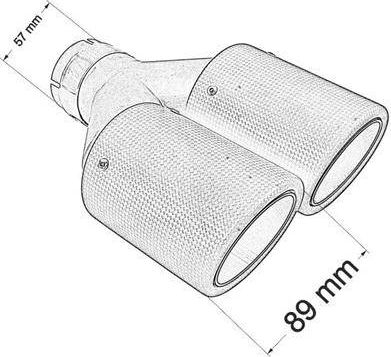 Grykë marmite MTuning Double Muffler Tip, 2x89mm, hyrje 57mm, karbon