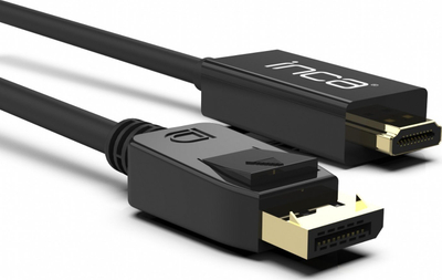 Kabllo INCA DisplayPort në HDMI, 1.8 m, 10.2 Gbit/s, e zezë