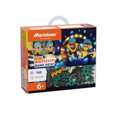 Set ndërtimi Marioinex Toy Factory Mini Waffle City Bank, 148 pjesë, shumëngjyrësh