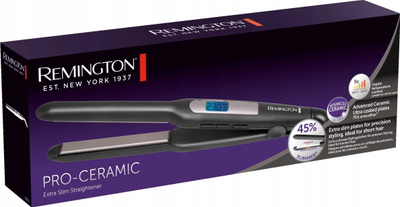Presë flokësh Remington Pro-Ceramic Extra Slim, pllaka qeramike, e zezë