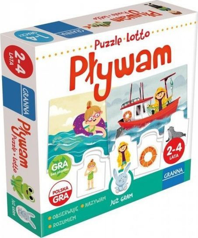 Едукативна игра Гранна Już Gram Pływam, сложувалка и лото, 2-4 години, разновидни бои
