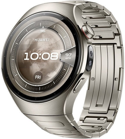 Ora e zgjuar Huawei Watch 5, 46mm, ekran 1.5" AMOLED, titanium argjendtë