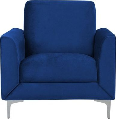 Fotelje Fenes Velvet, kadife, këmbë metal, blu e errët