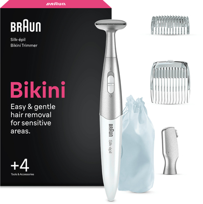 Trimer bikini Braun Silk-épil FG1100, me bateri, i bardhë